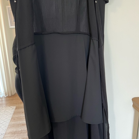 NWOT Lulus Heart of Marigold Black Wrap Maxi Dress - Picture 8 of 9